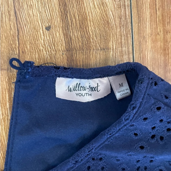 WILLOW ROOT Girls Elegant Navy Blue Short Sleeve Jumpsuit Jumper Size Medium - Picture 3 of 10